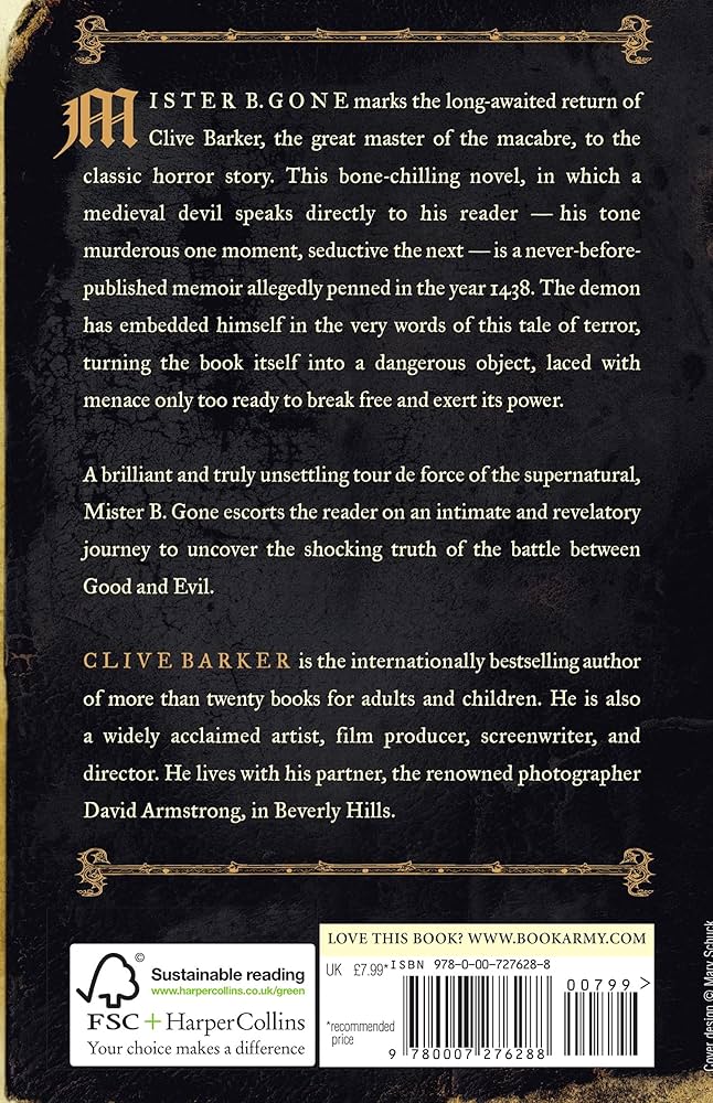 洋書 Mister B. Gone by Clive Barker Mister B. Gone: Barker, Clive: 9780061562495: Amazon.com: Books